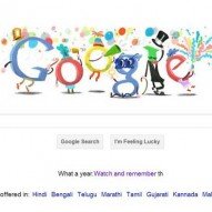 Today’s Google Doodle Wishes ” Happy New Year 2012 “
