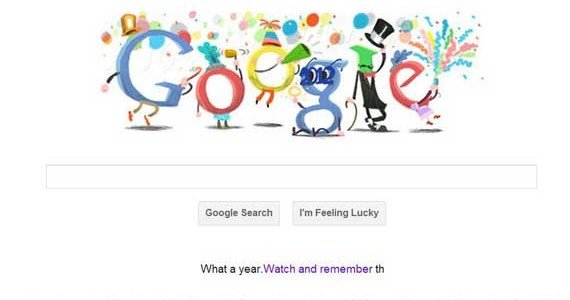 Today’s Google Doodle Wishes ” Happy New Year 2012 “