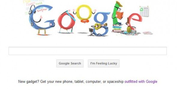 Today’s 2012 First Google Doodle ” New Year’s Day “