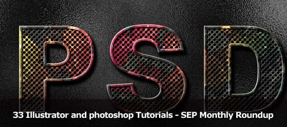 Roundup-33 Illustrator and photoshop Tutorials for sep month