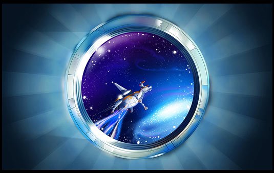 space_cow New Year turbowallpaper with a viewport