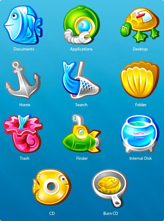 underwater Complete set of ocean deep icons