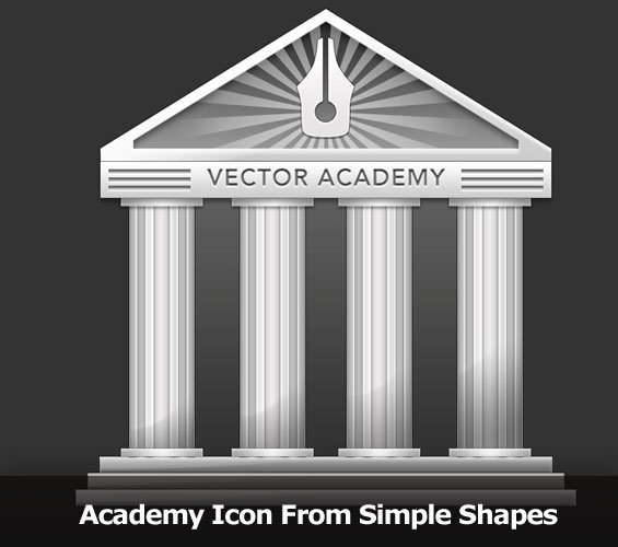 Academy Icon From Simple Shapes