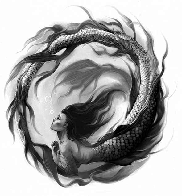 mermaid drawings Design by EvaWidermann