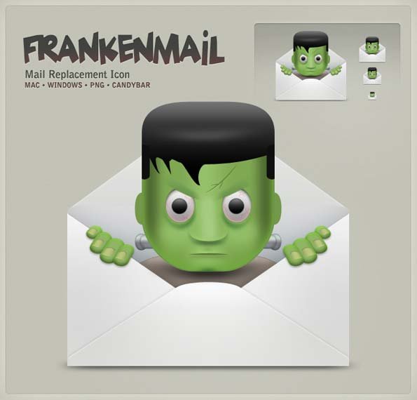 Frankstein mail icon set
