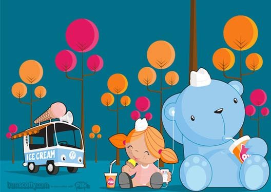 still its lunch time ? | animhut Little ice-cream van illustration From behance.net