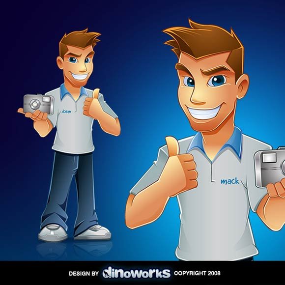 mascot with camera Design by Dinoworks