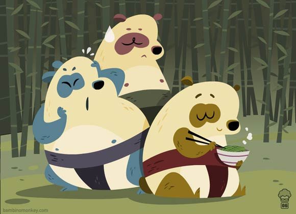 panda the 3 pandas