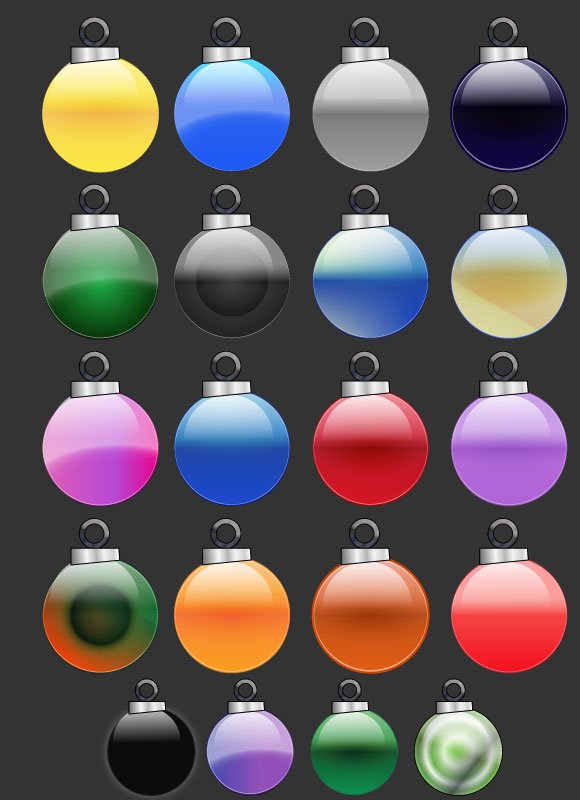 20 Glossy Xmas icons Vector pack #1 - Illustrator cs4 format