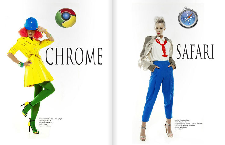 Internet Browsers as hot Fashion Girls