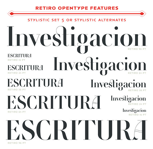 Spanish Typography Retiro OpenType Fonts (3)