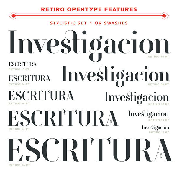 Spanish Typography Retiro OpenType Fonts (4)