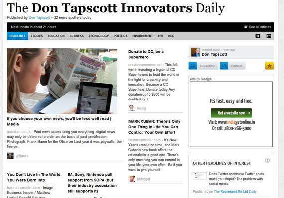 The Don Tapscott Innovators Daily