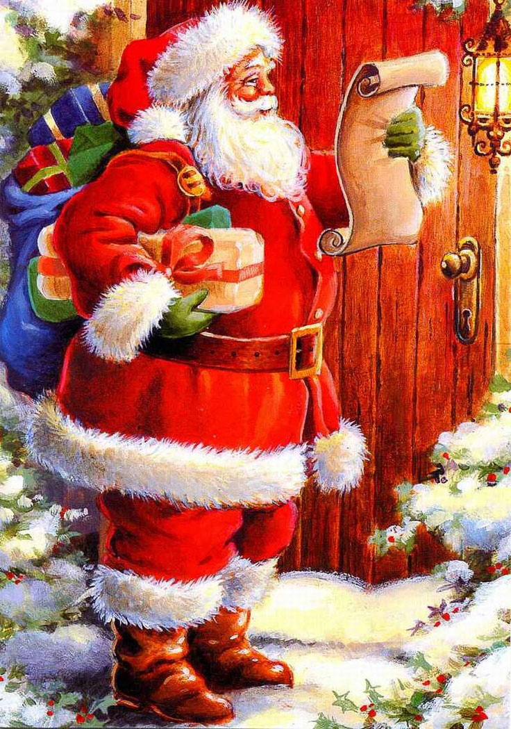 Antique Christmas Santa Postcards And Vintage Illustrations