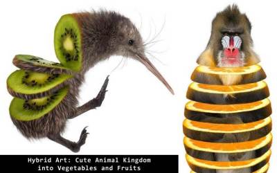 Hybrid Art: Cute Animal Kingdom into Vegetables and Fruits